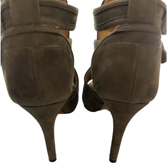 Micheal Kors Olive green Peep-Toe 4 inch Heels, Ankle straps, Size 7 - Picture 6 of 13